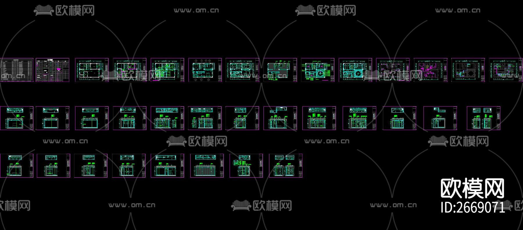 三层别墅cad施工图下载（渲染图4）