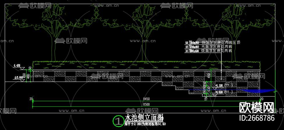 花坛节点大样cad施工图下载（渲染图5）
