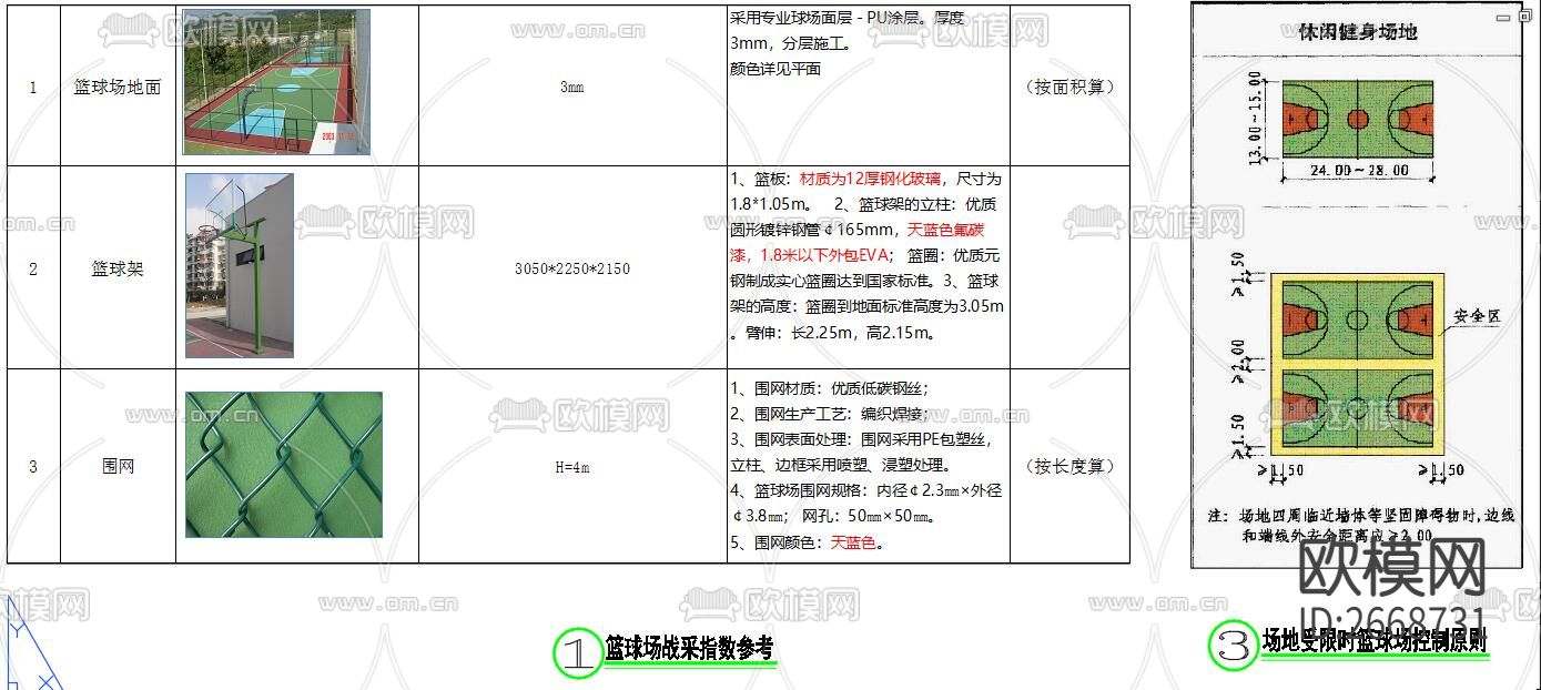 篮球场大样cad施工图下载（渲染图7）
