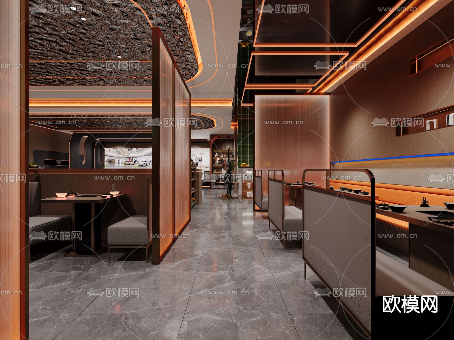 火锅店3d模型下载（渲染图1）