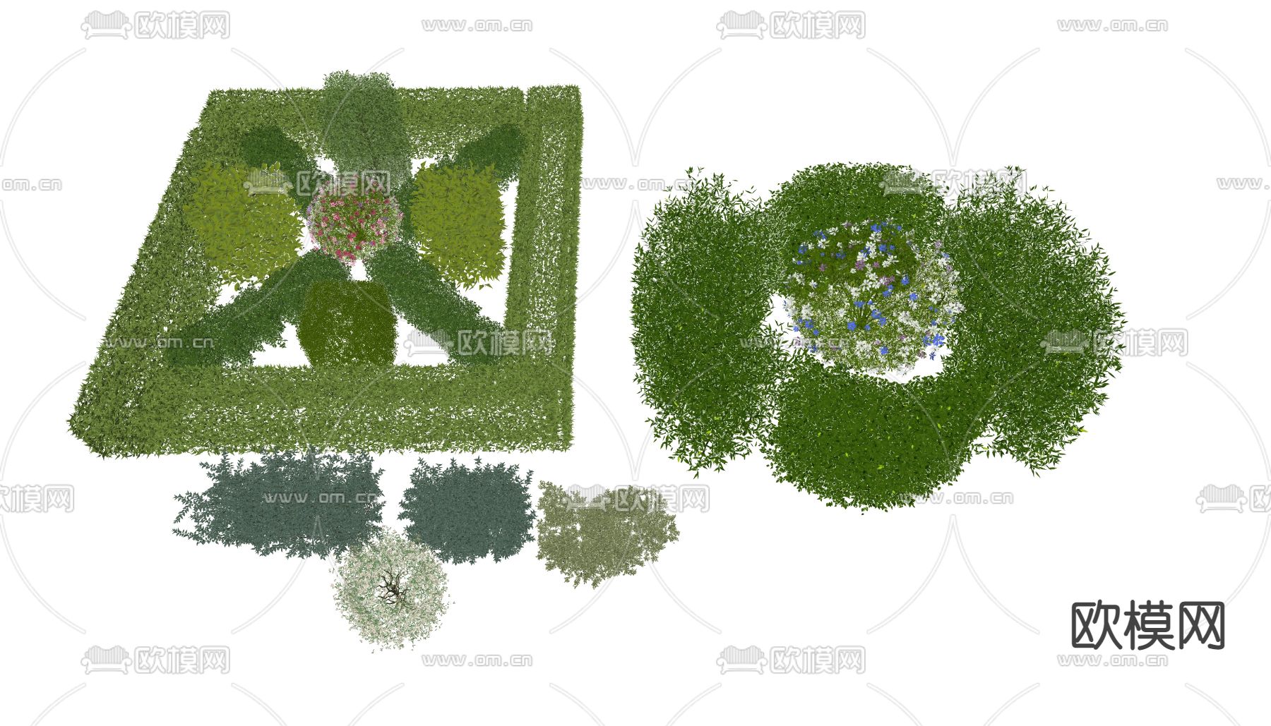 绿篱 灌木su模型下载（渲染图2）