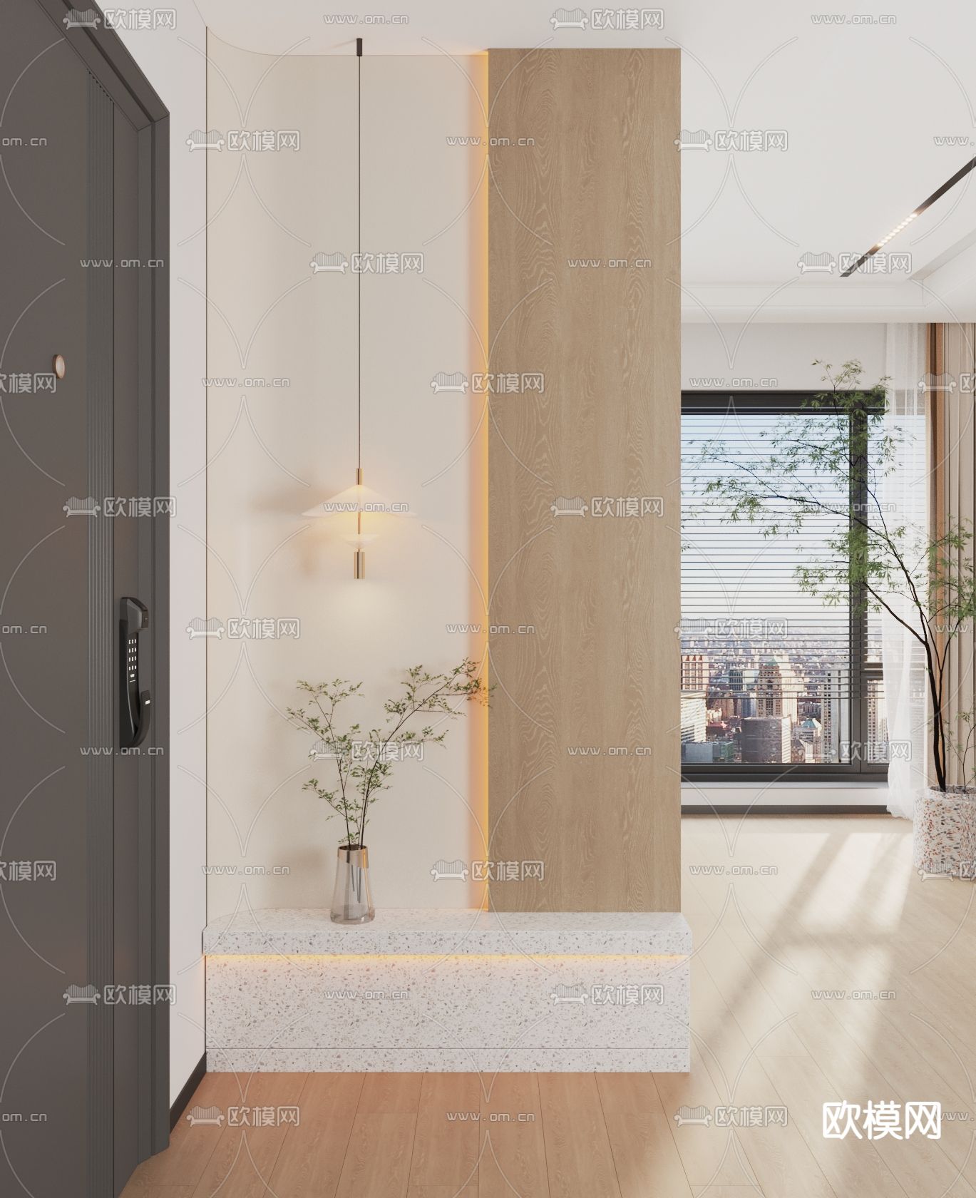 玄关屏风 隔断3d模型下载