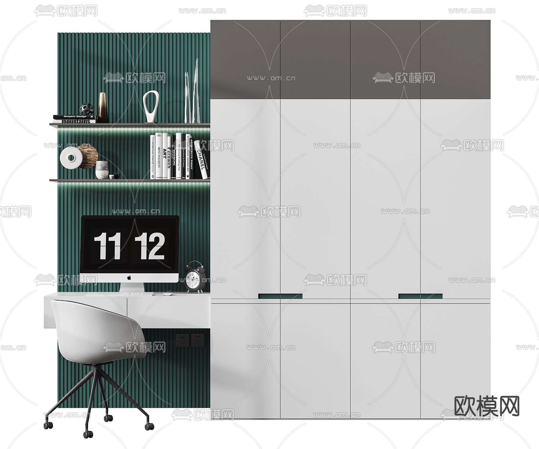 儿童衣柜 学习桌3d模型下载