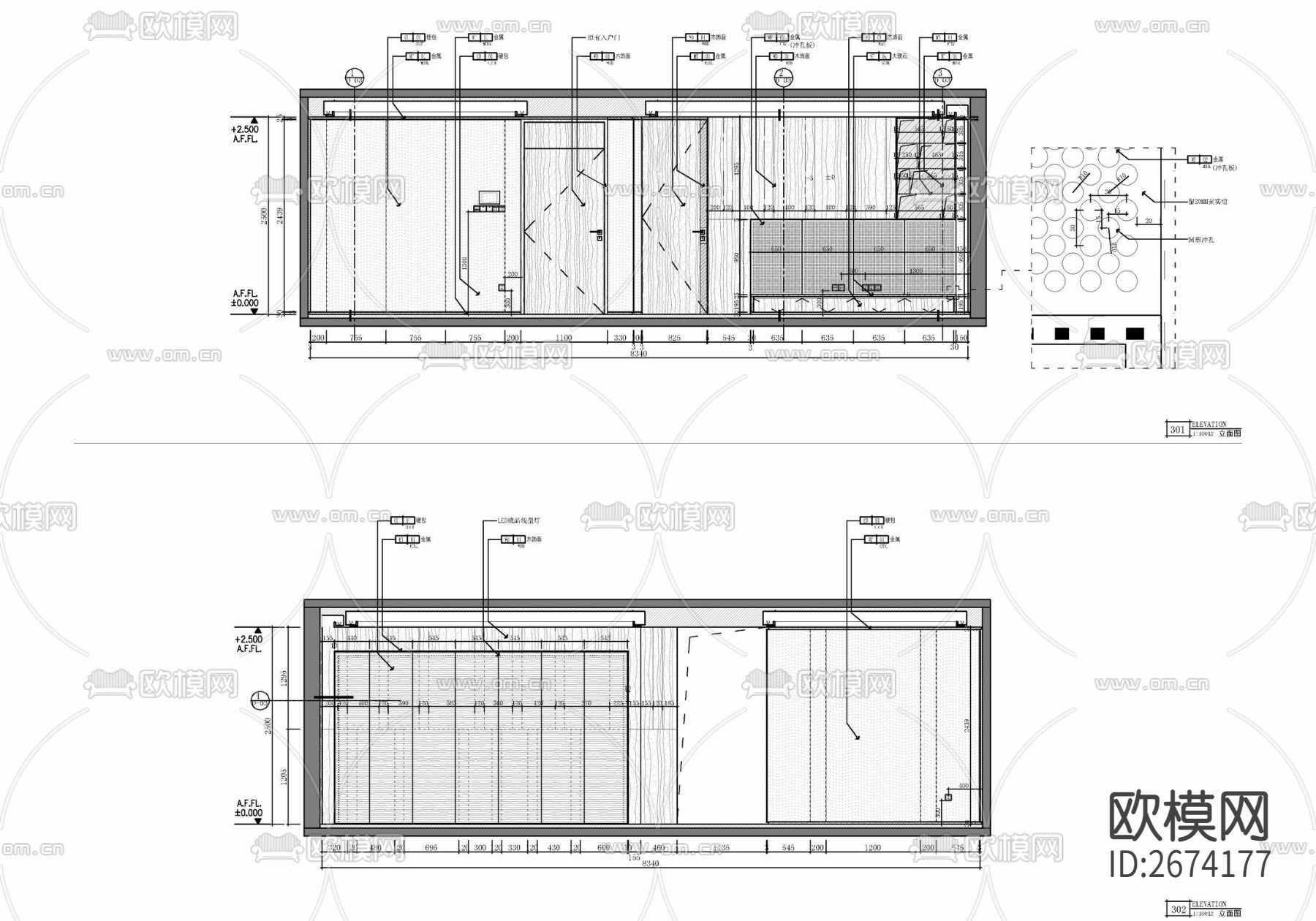 100㎡三居室家装样板间CAD施工图下载（渲染图4）