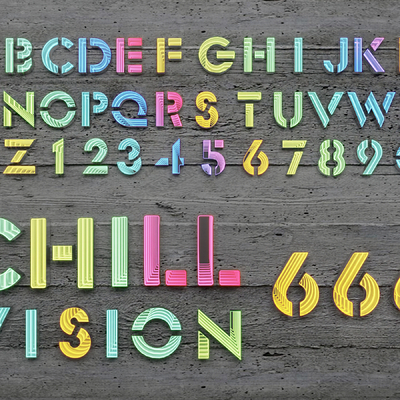  霓虹灯 网红灯 发光字su模型 