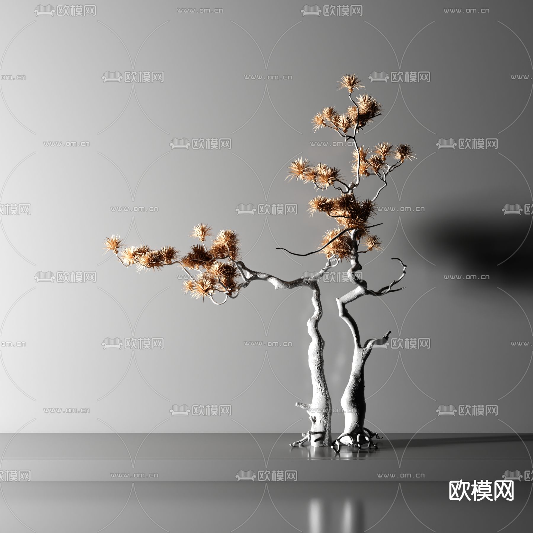 干枝 松树枯枝 枯树 干花3d模型下载