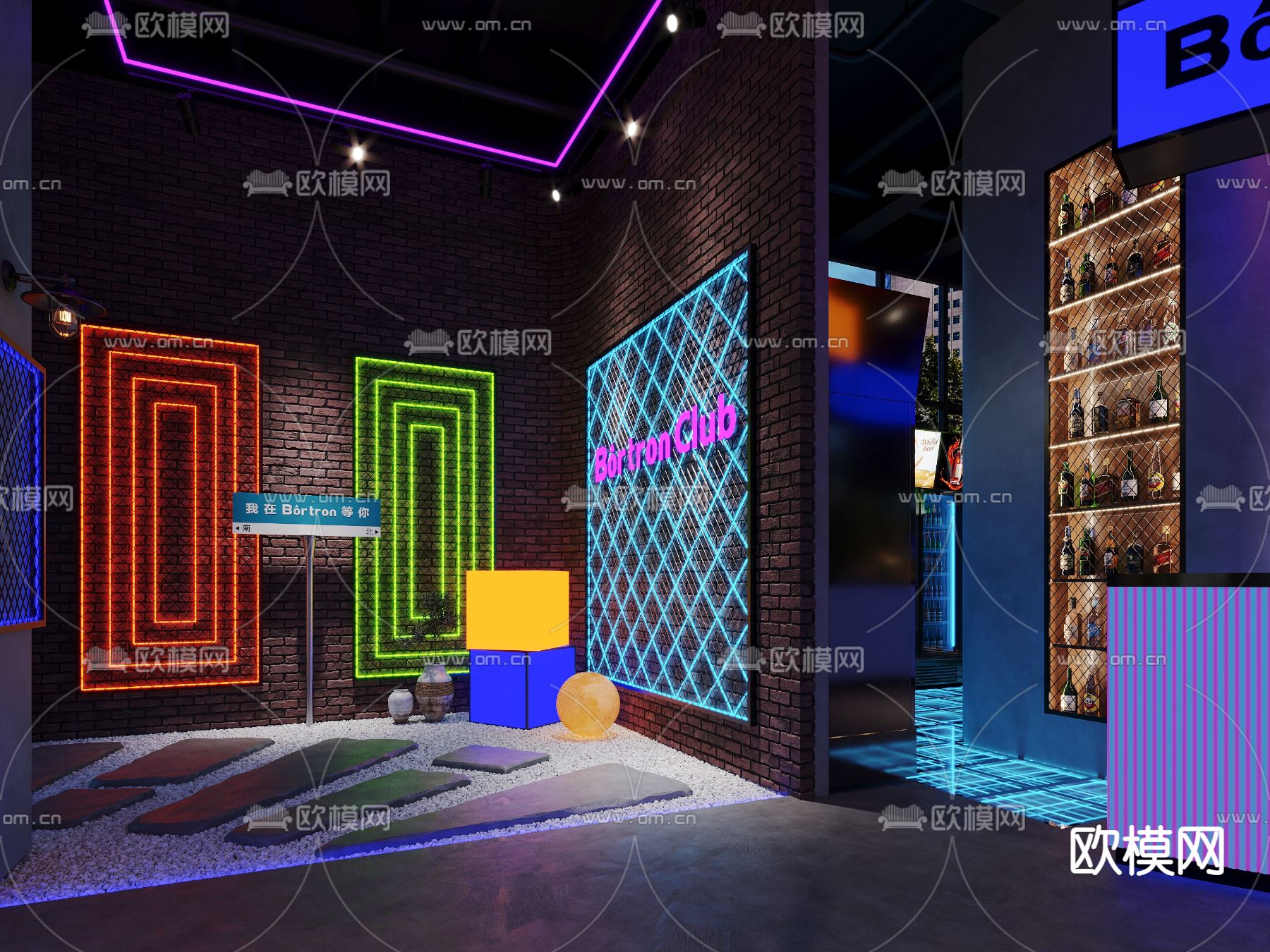 音乐餐厅3d模型下载（渲染图3）