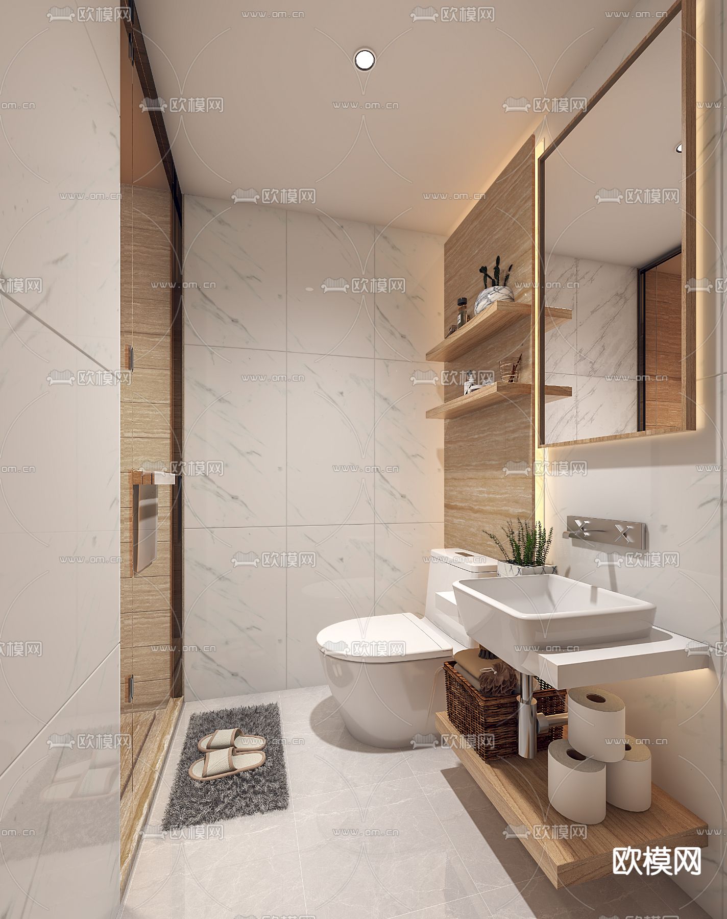 北欧单人公寓su模型下载（渲染图3）