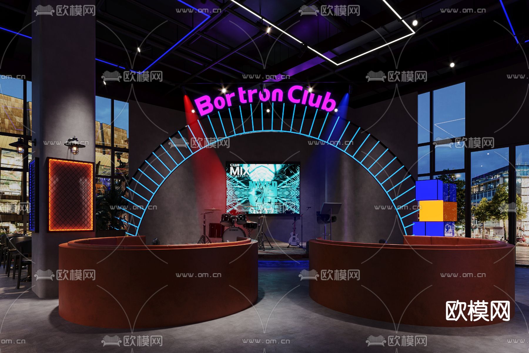 音乐餐厅3d模型下载（渲染图1）