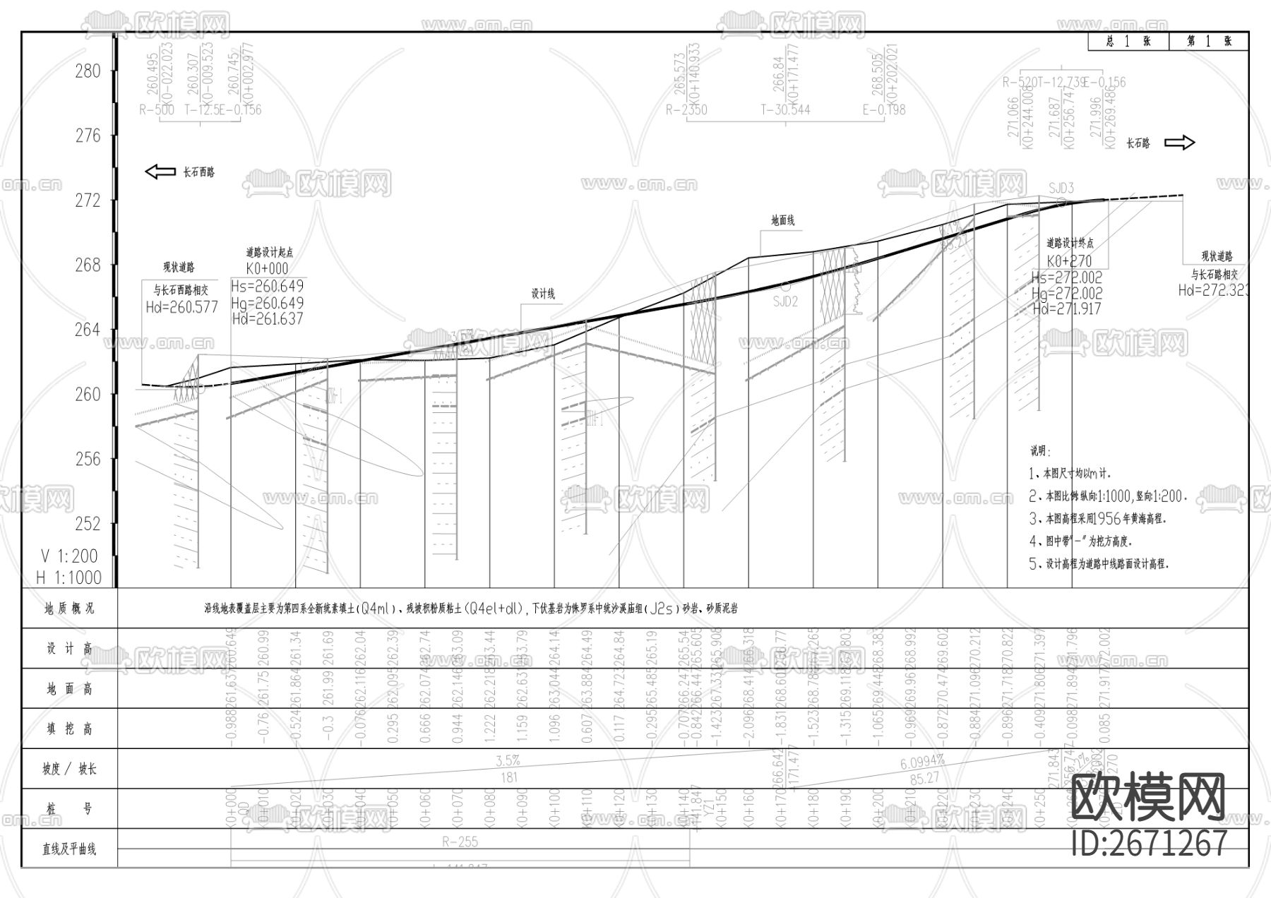 千山天域北侧道路CAD施工图下载（渲染图1）