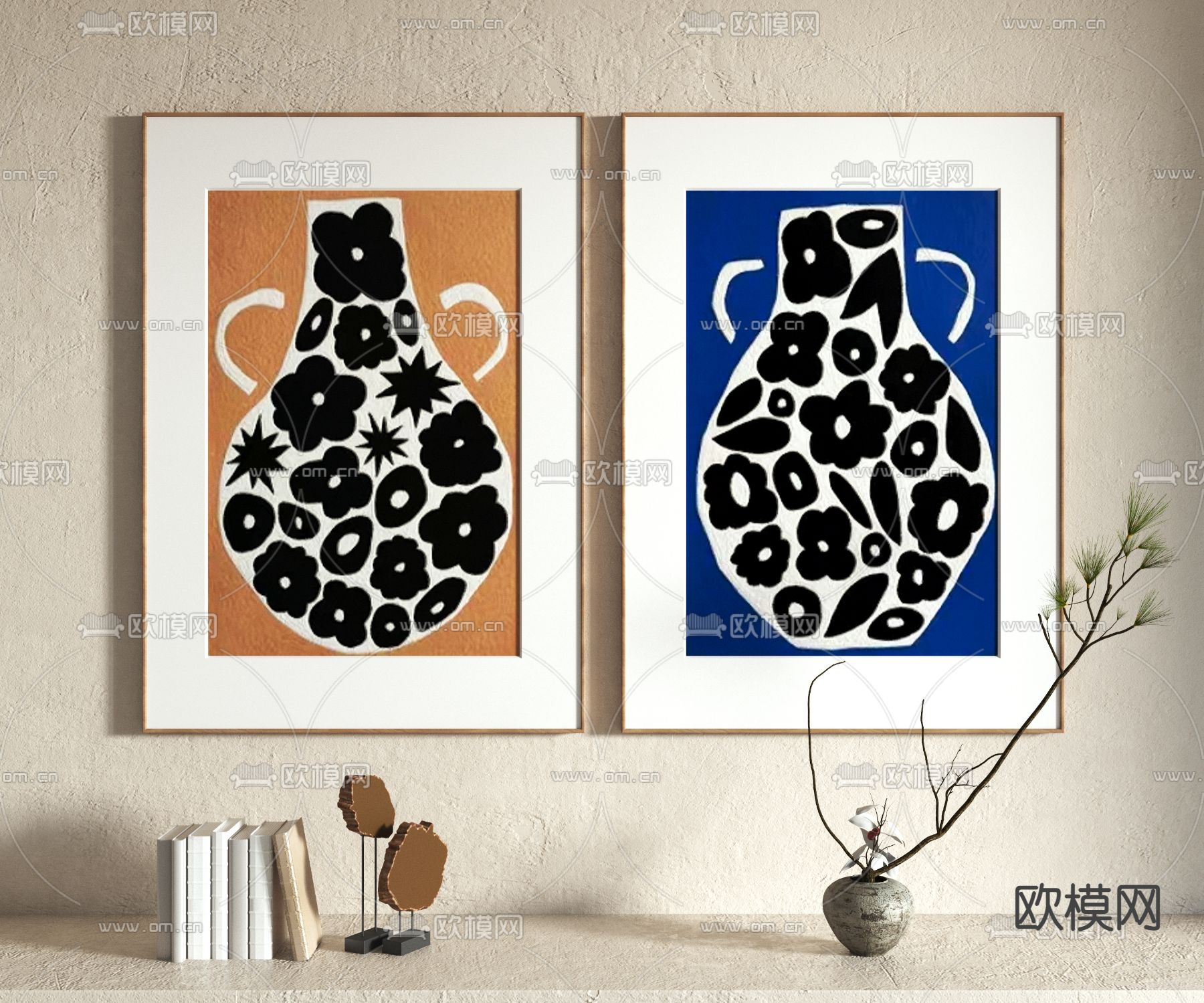 手绘画 装饰画 挂画3d模型下载