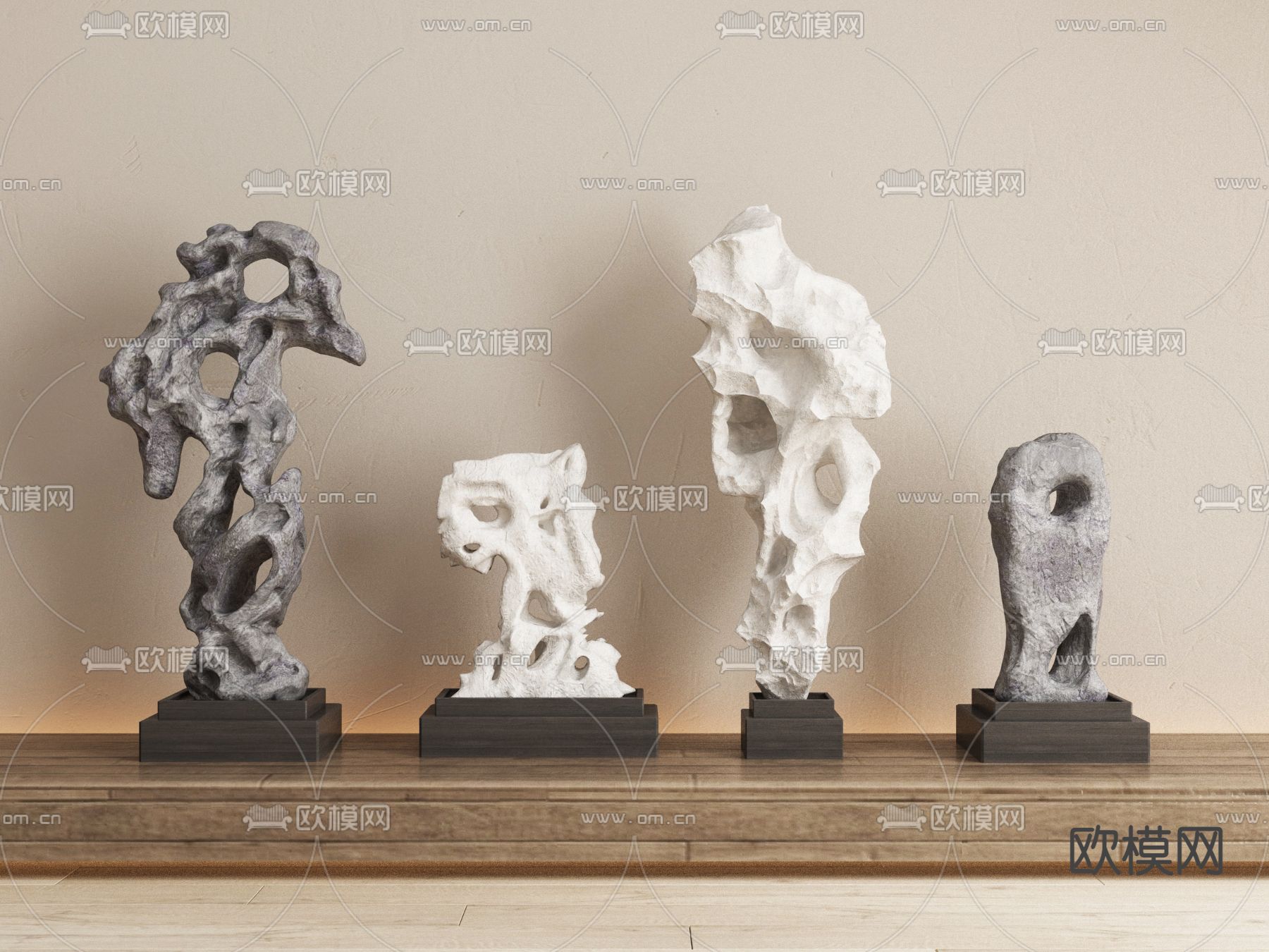 太湖石 石雕 摆件su模型下载（渲染图1）