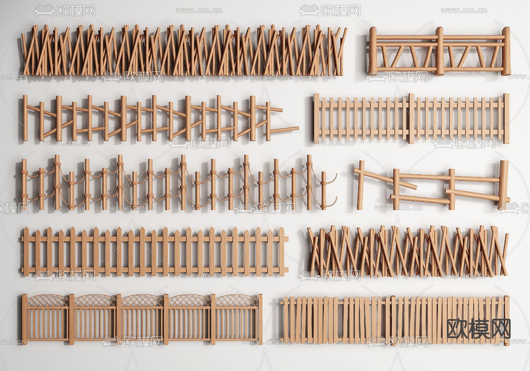 栏杆 栅栏 护栏 围栏 篱笆3d模型下载