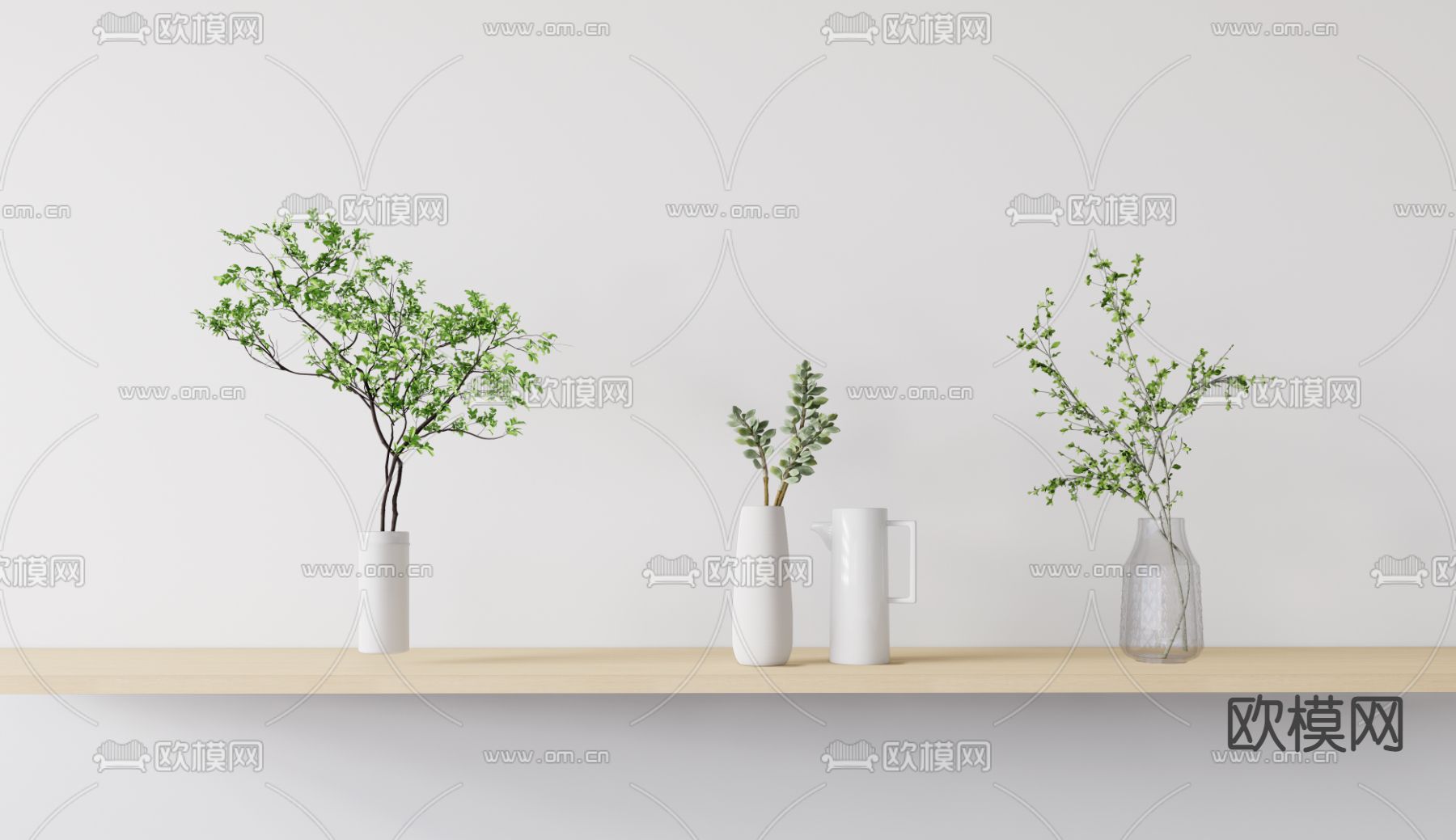 花瓶花艺 玻璃花瓶3d模型下载