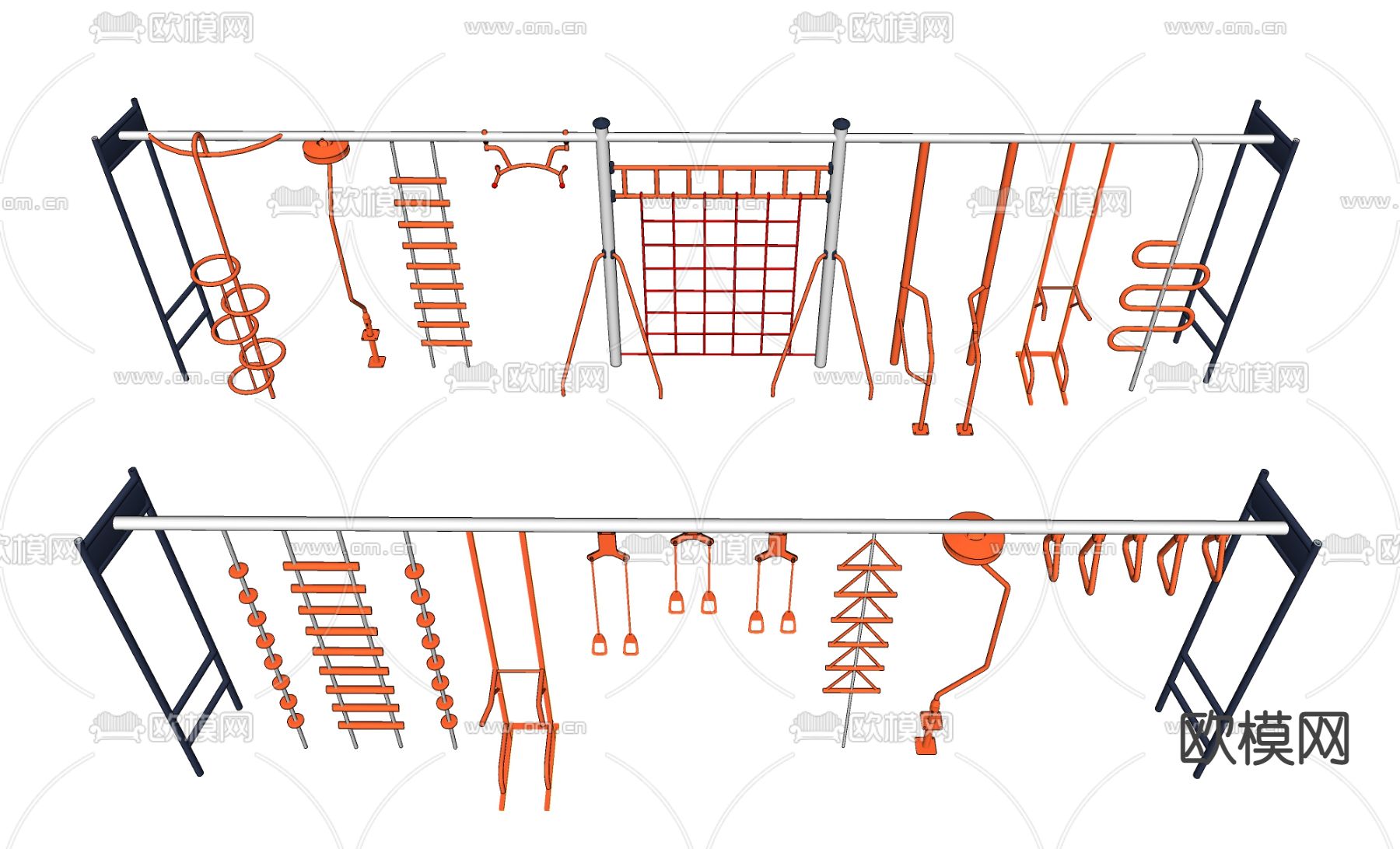 攀爬器材 健身器材su模型下载（渲染图2）