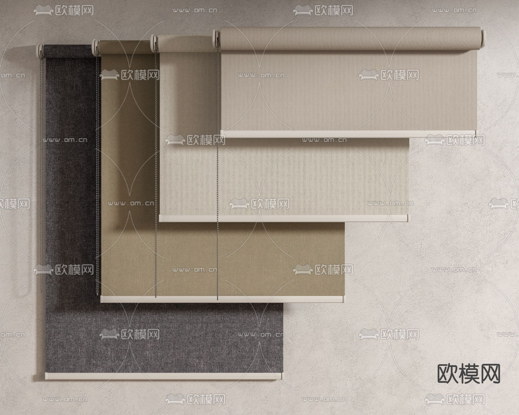 窗帘 卷帘 遮光帘3d模型