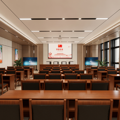  党建会议室 报告厅su模型 