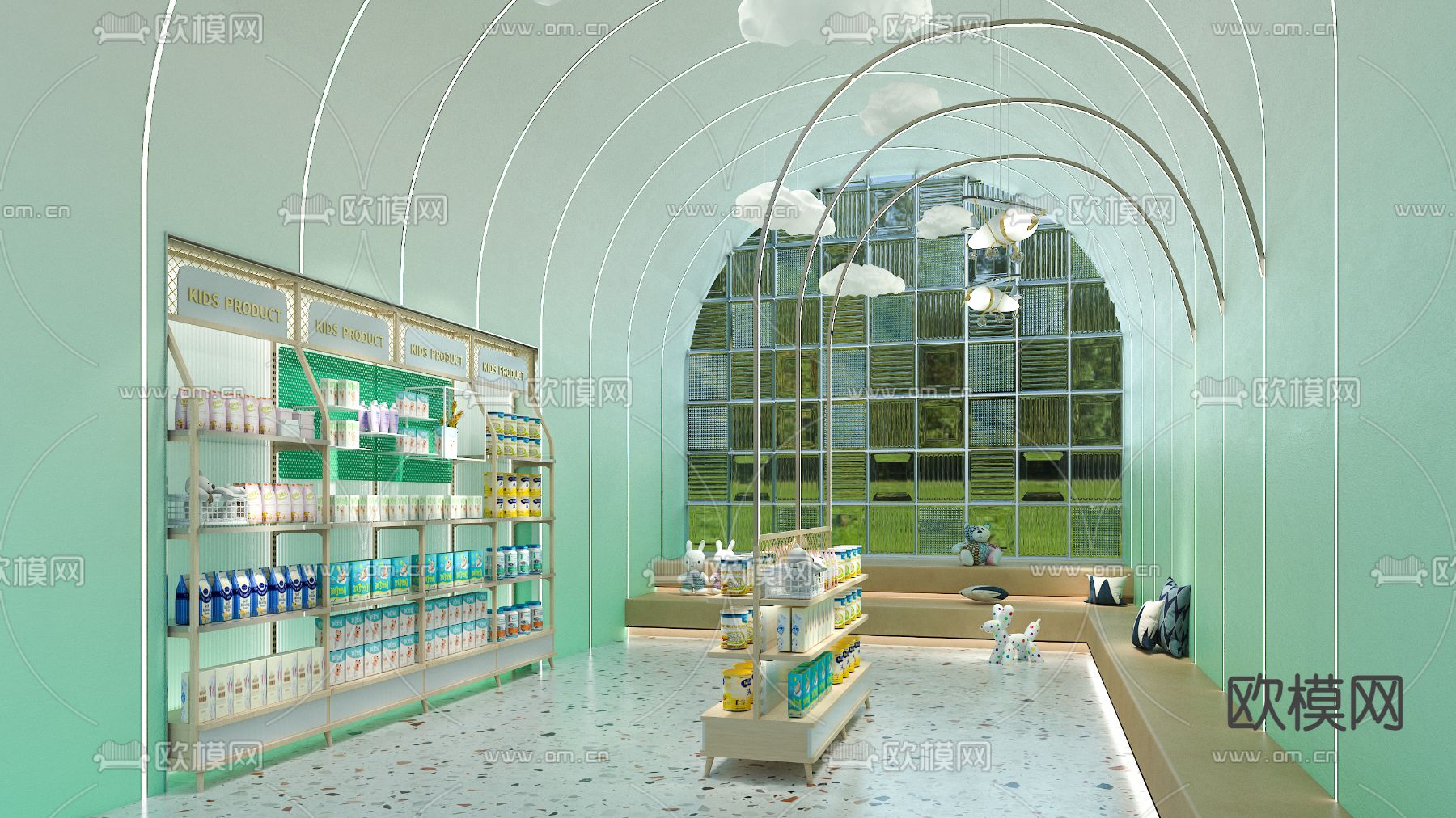 轻奢风母婴店3d模型下载