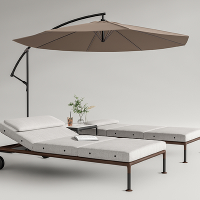  户外躺椅 泳池椅 沙滩椅su模型 