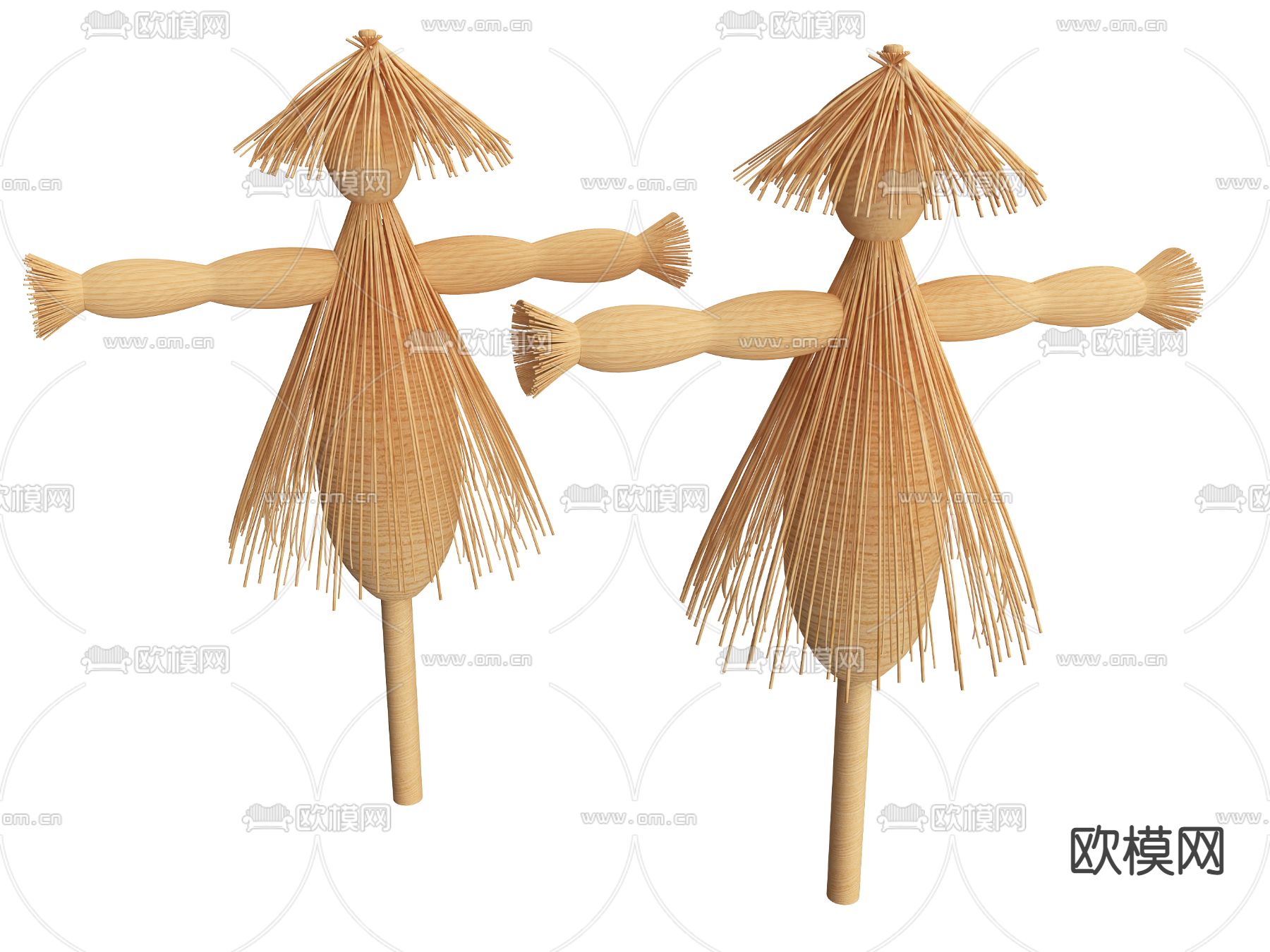 稻草人 假人3d模型下载