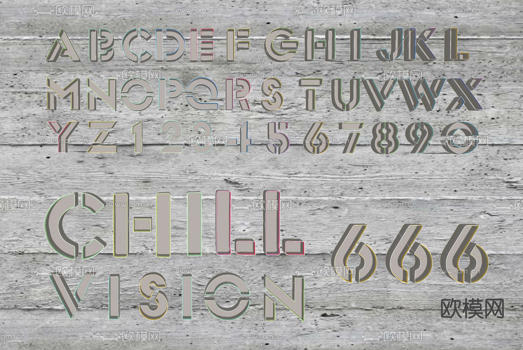 霓虹灯 网红灯 发光字su模型下载（渲染图2）