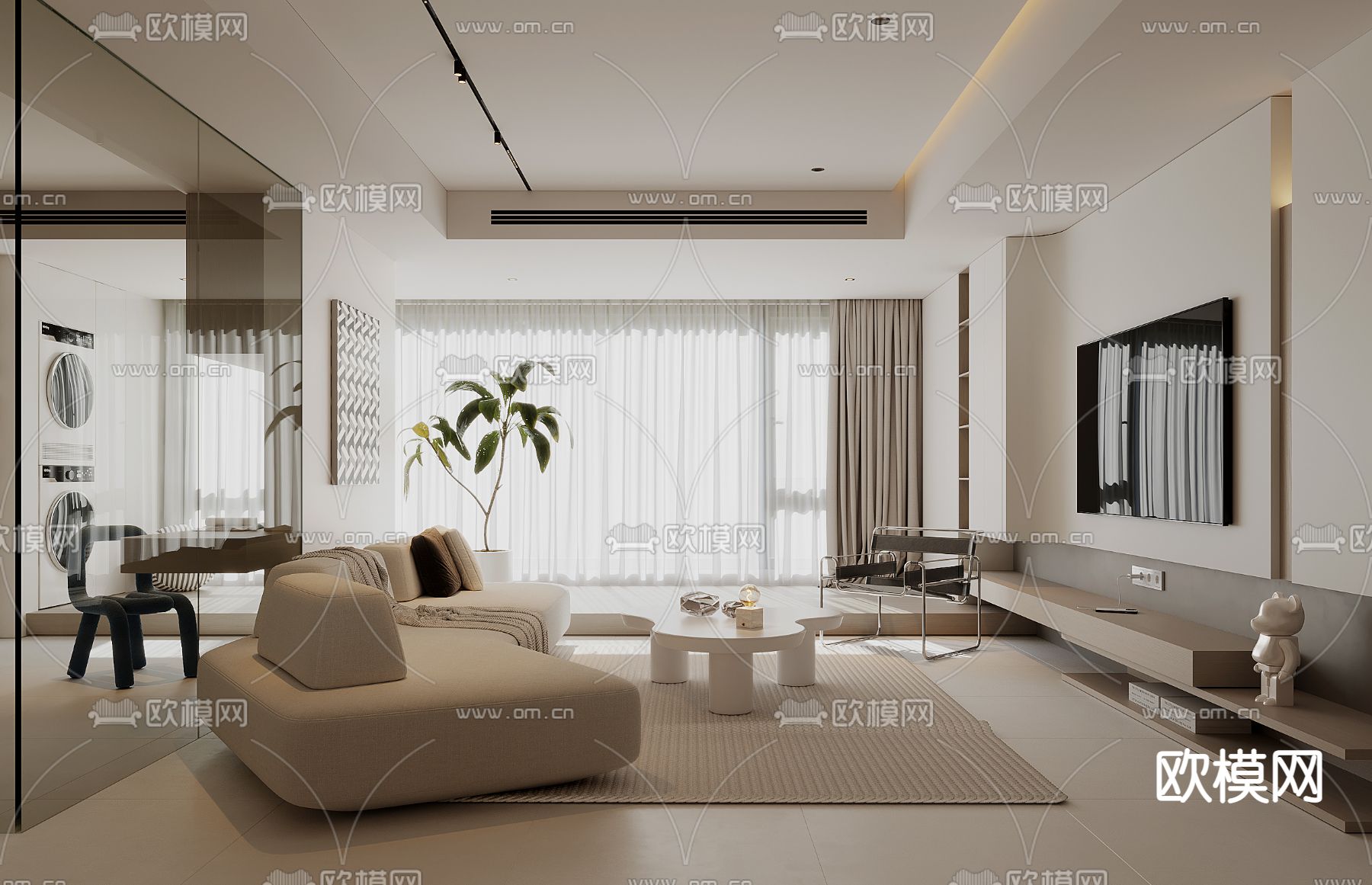 现代客厅su模型