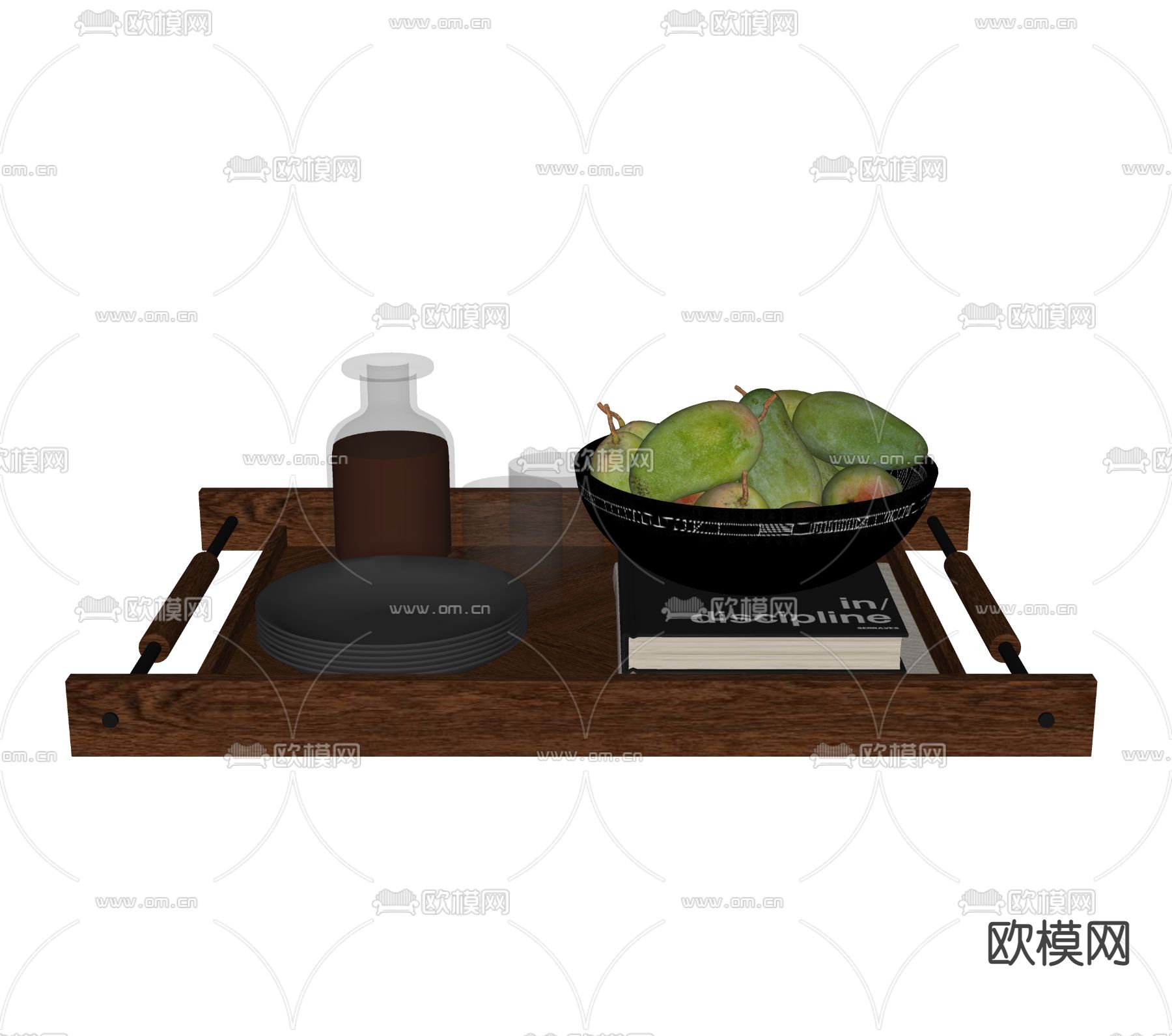 现代水果托盘su模型下载（渲染图2）