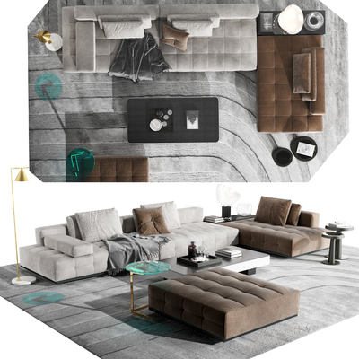  意大利minotti 组合沙发su模型 