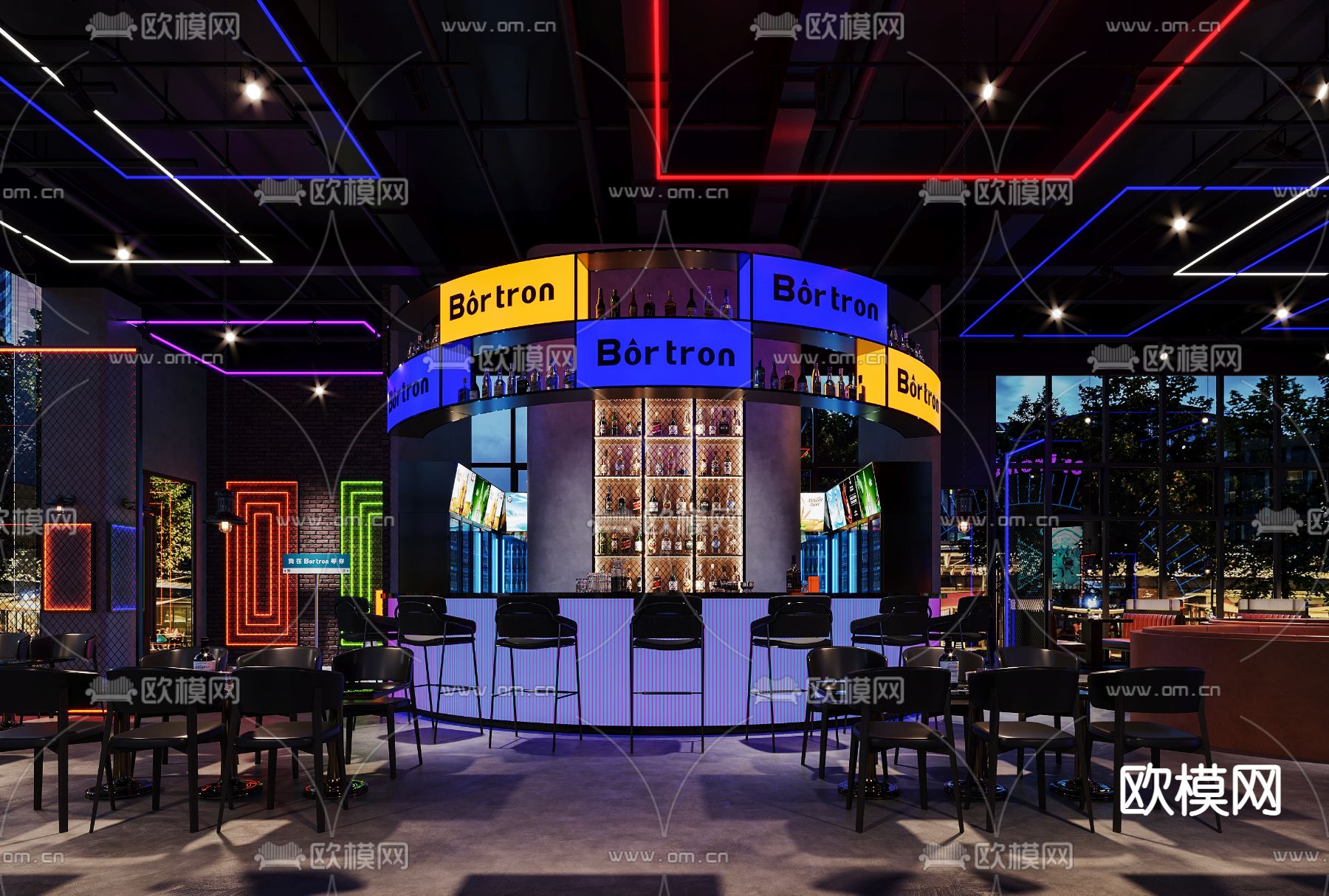 音乐餐厅3d模型下载（渲染图2）