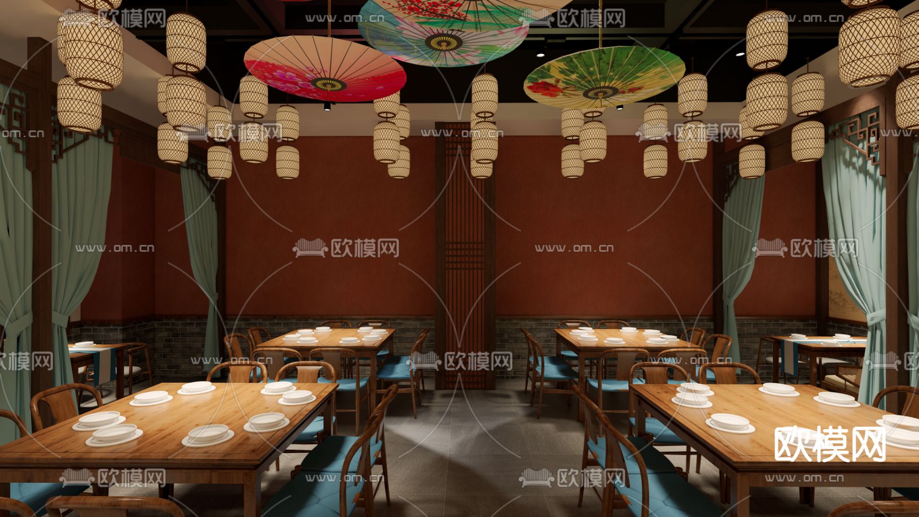 江湖菜 中餐厅su模型下载（渲染图2）
