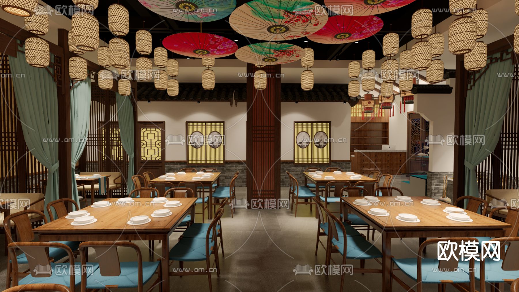 江湖菜 中餐厅su模型下载（渲染图1）