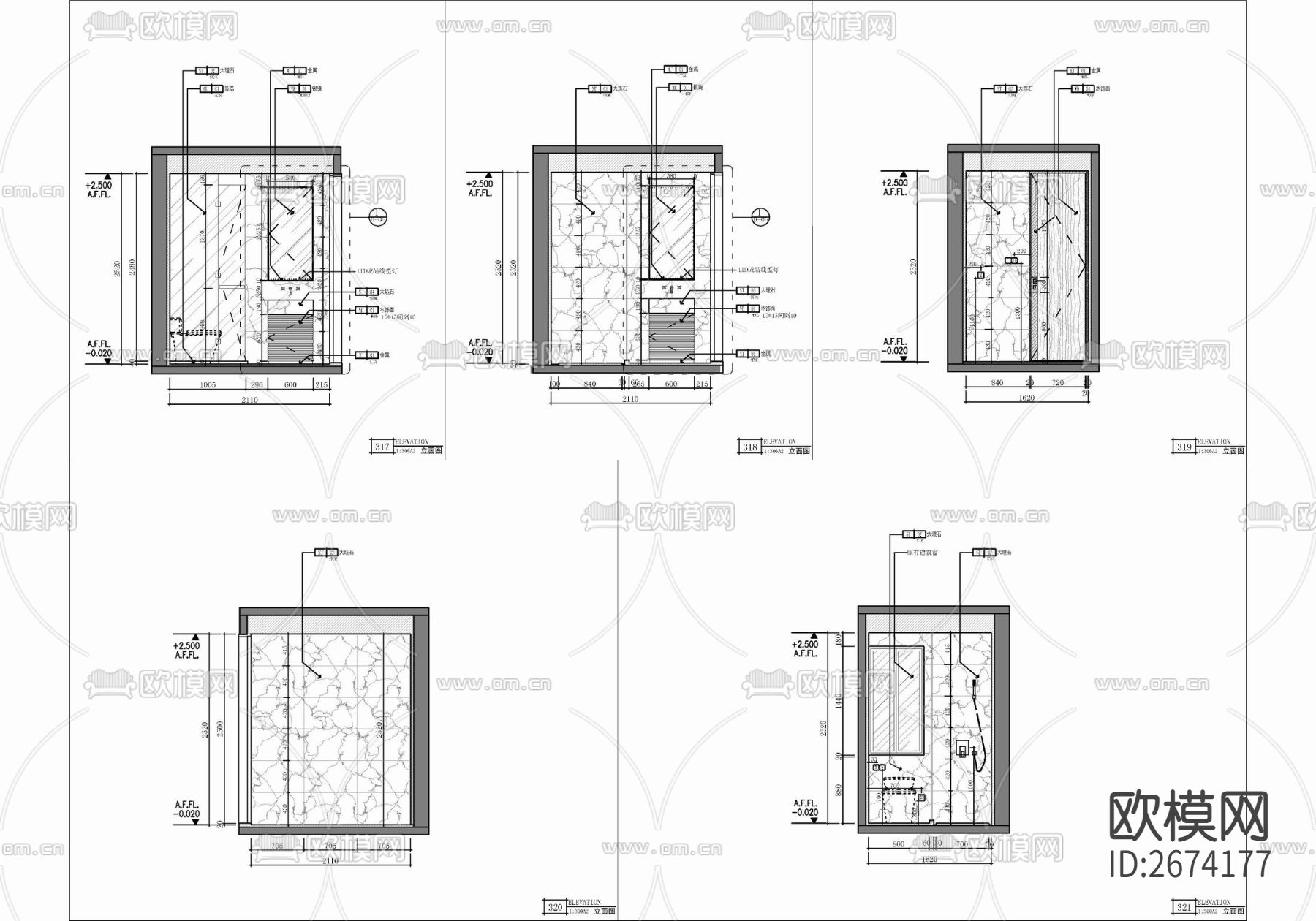 100㎡三居室家装样板间CAD施工图下载（渲染图8）
