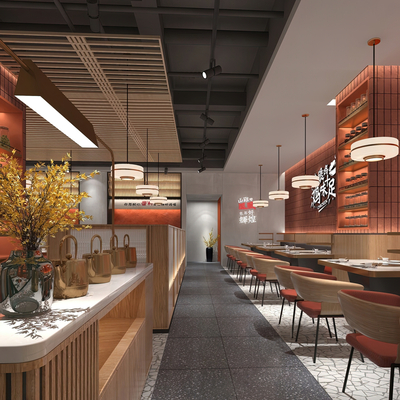  鸡煲店 中餐厅su模型 