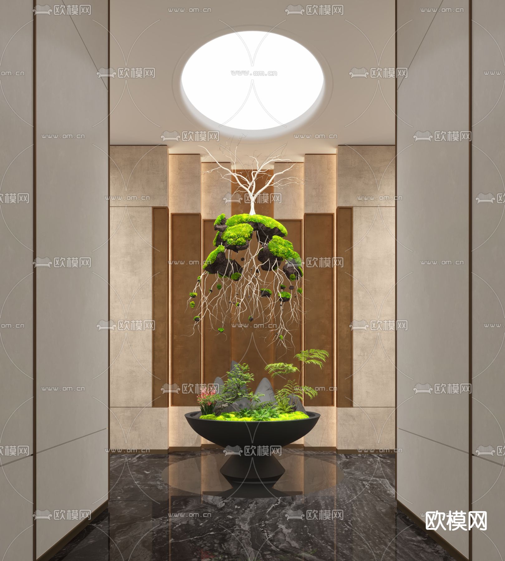 苔藓绿植 室内造景 悬挂植物3d模型下载