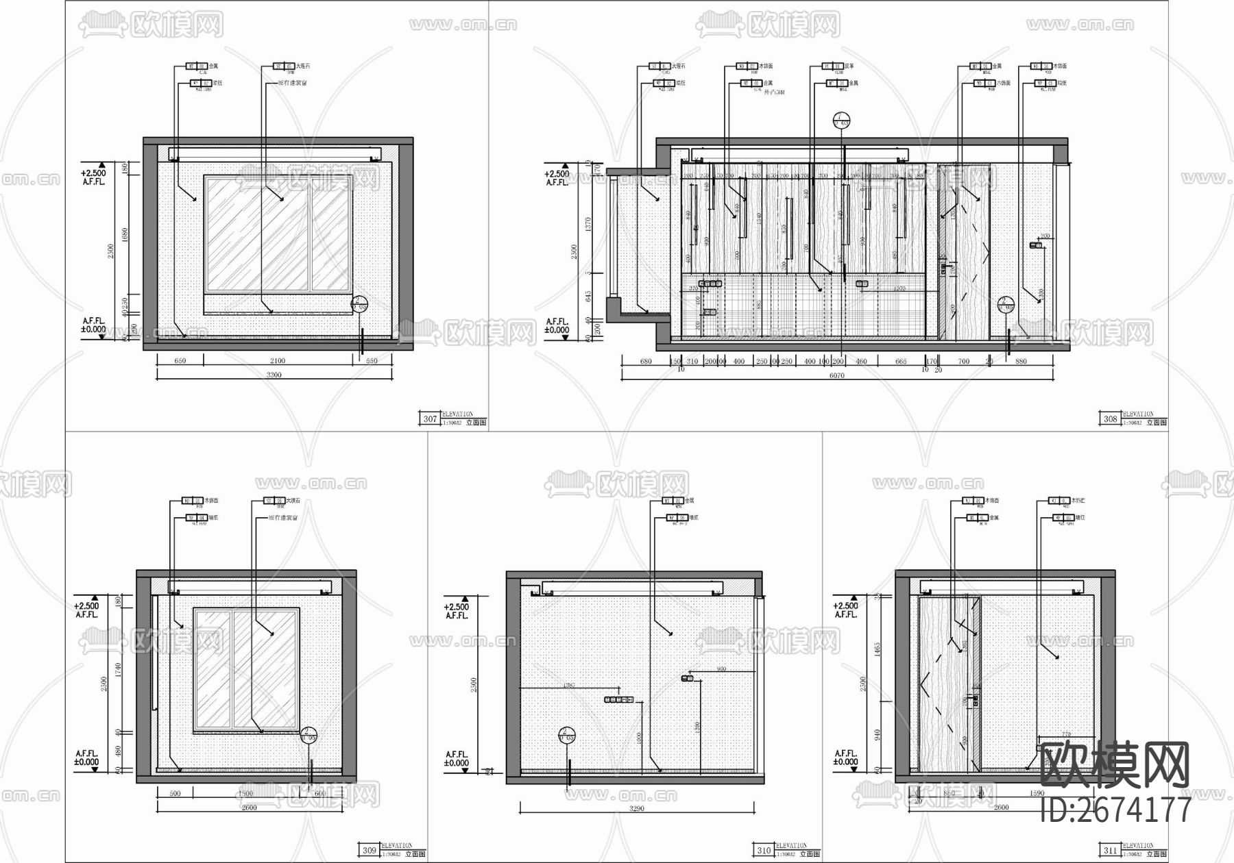 100㎡三居室家装样板间CAD施工图下载（渲染图9）
