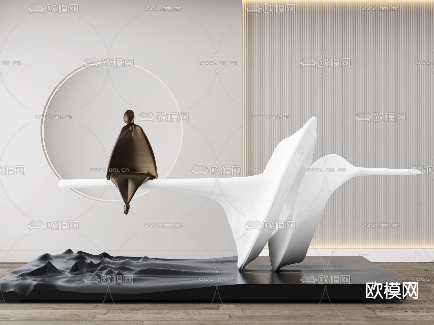 抽象雕塑 艺术装置su模型下载（渲染图1）