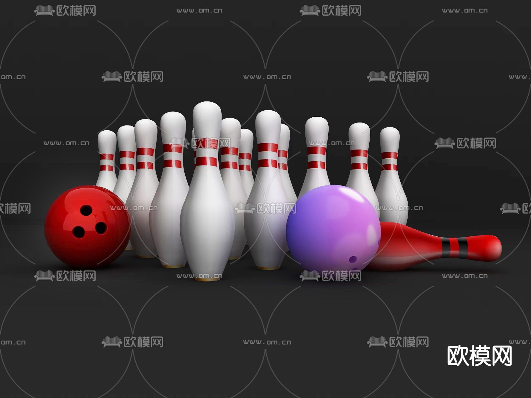 保龄球 球类器械3d模型下载