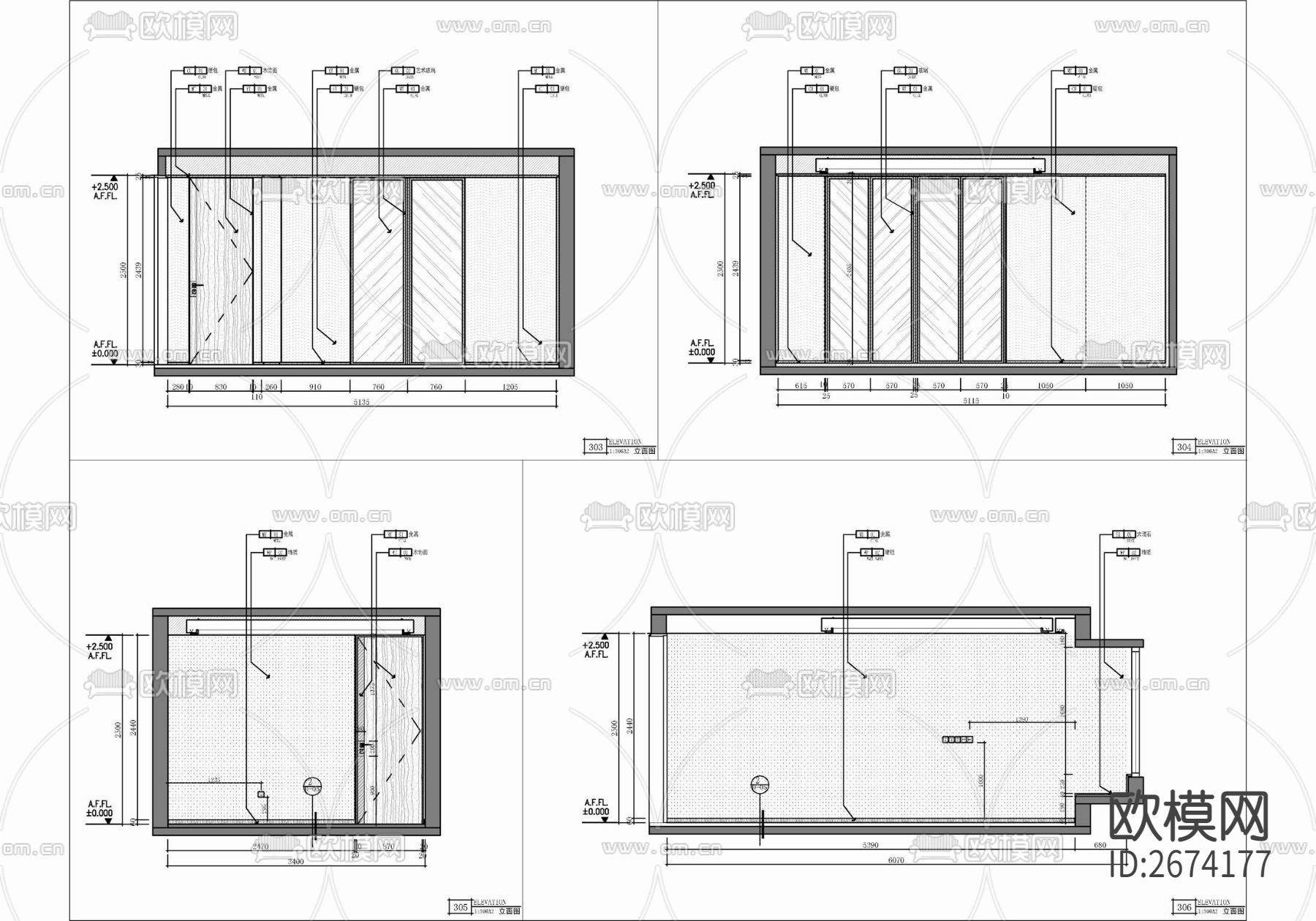 100㎡三居室家装样板间CAD施工图下载（渲染图6）
