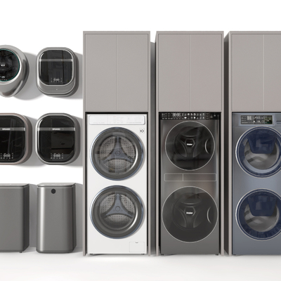  烘洗一体机 壁挂洗衣机su模型 