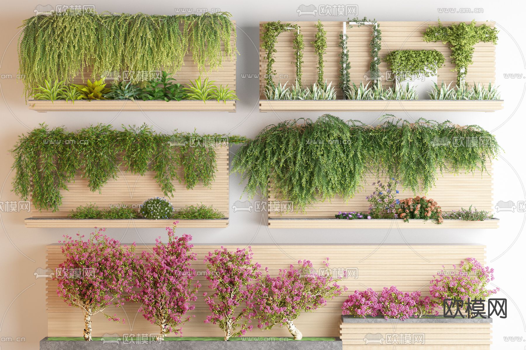 藤蔓 花箱 爬山虎3d模型下载