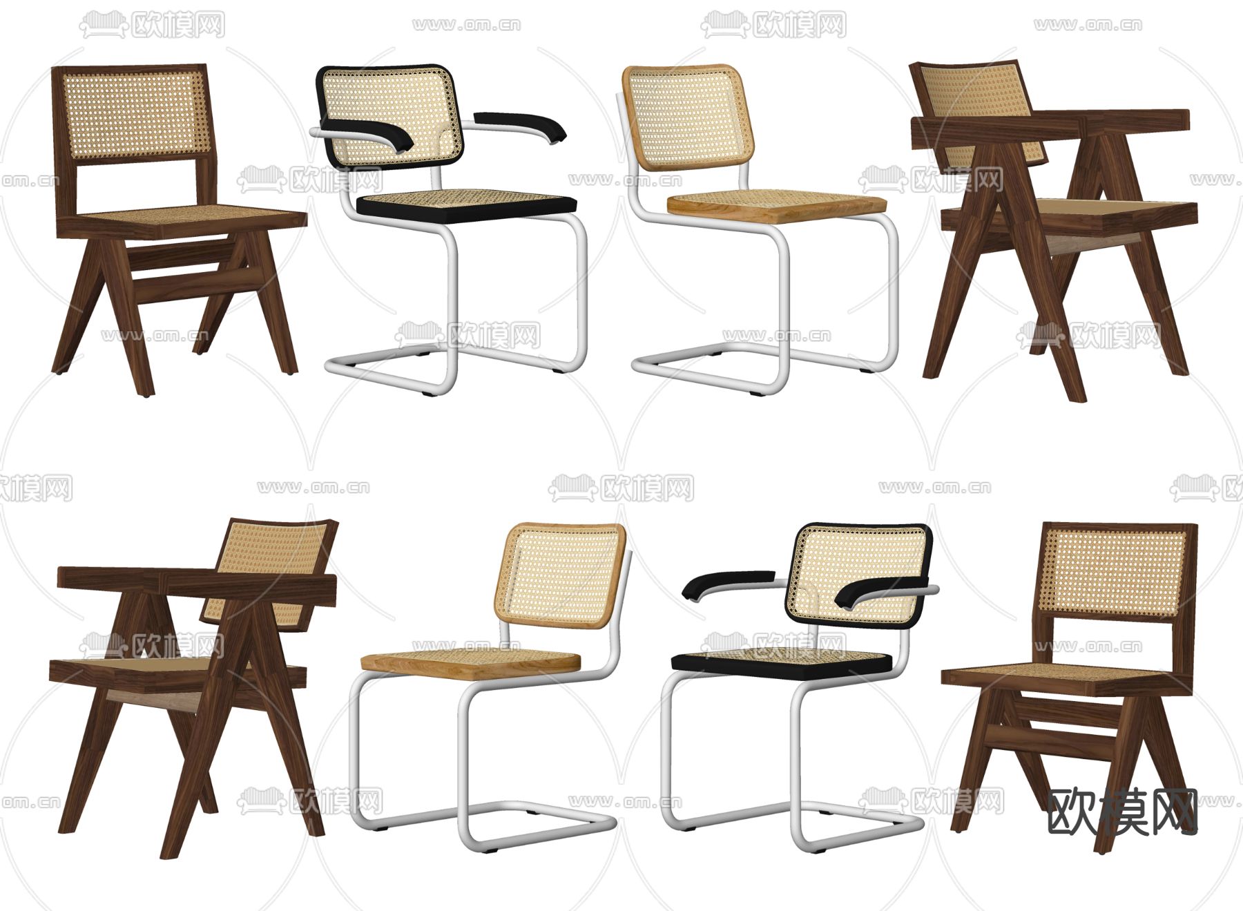 侘寂风椅子 餐椅su模型