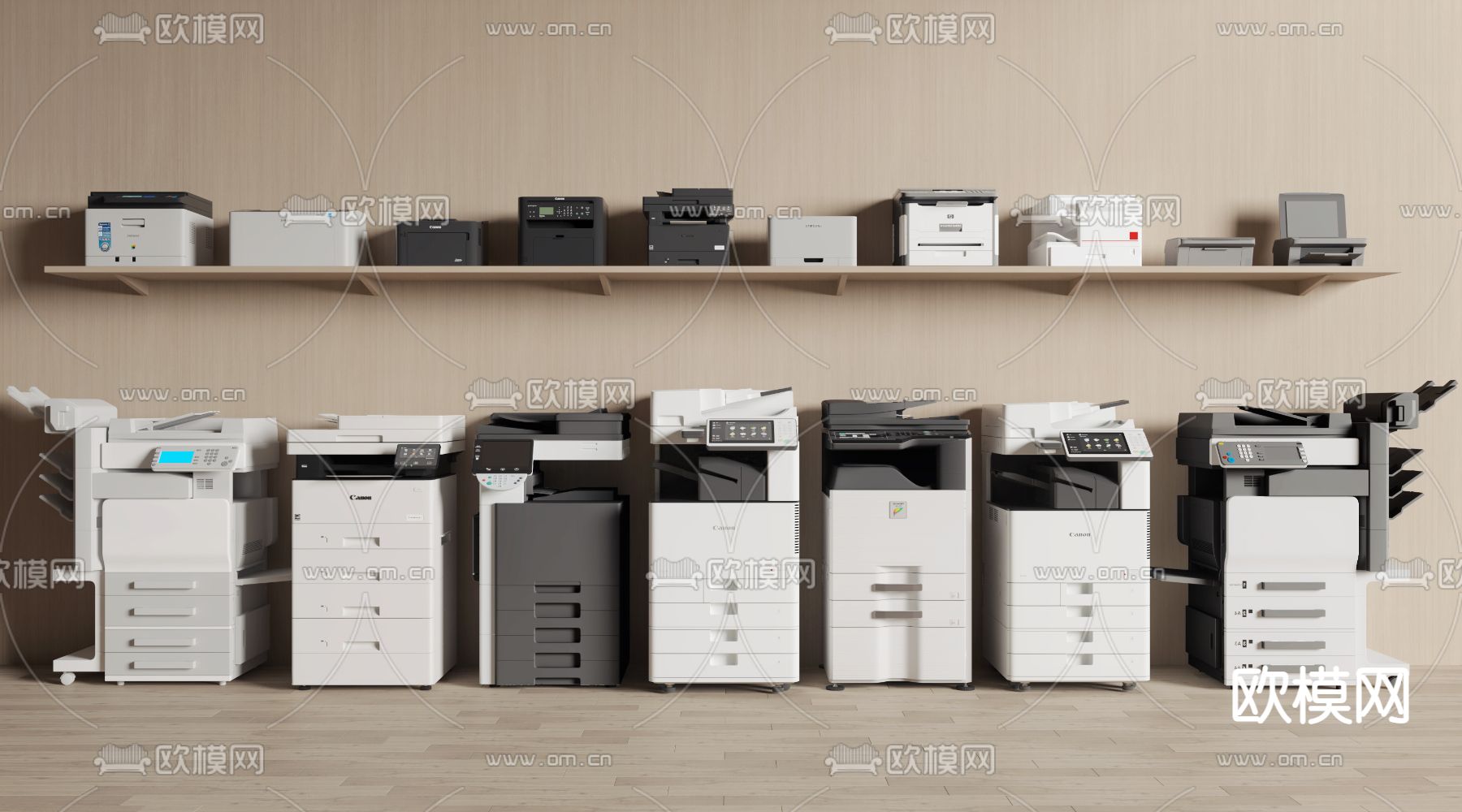 打印机 扫描机 复印机su模型下载（渲染图1）