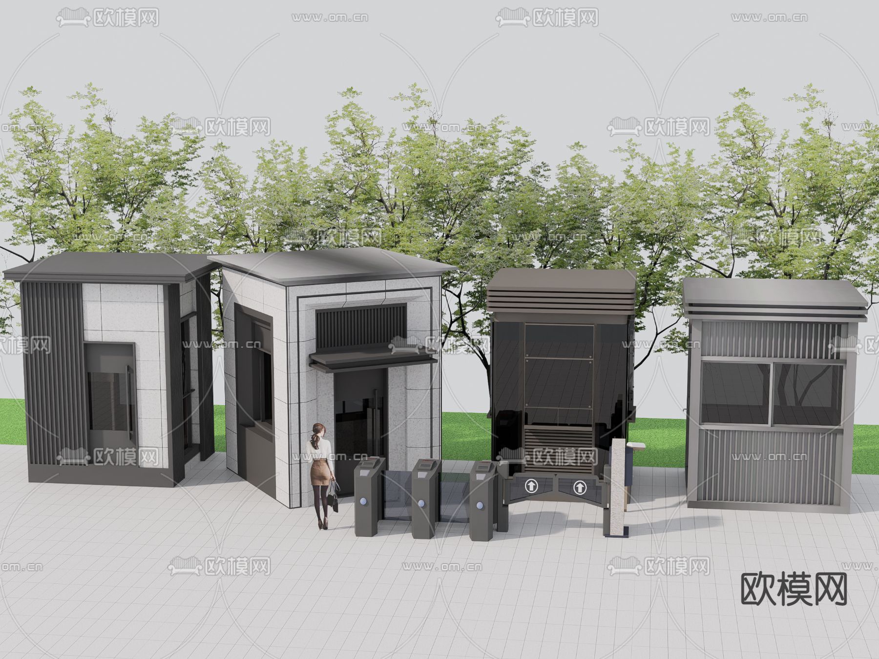 岗亭 保安亭su模型