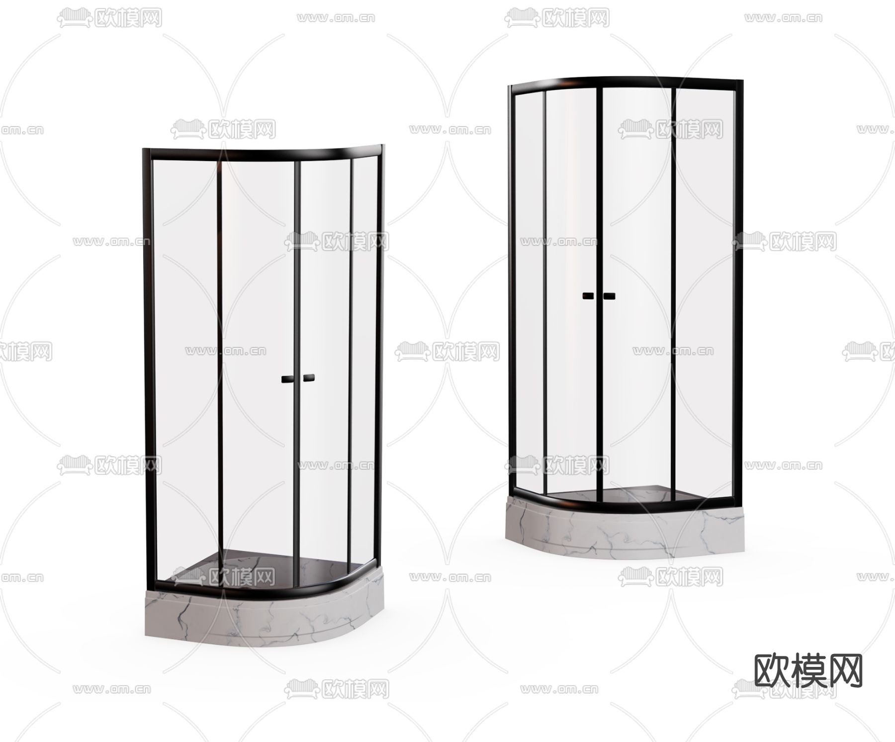 淋浴房玻璃门su模型下载（渲染图1）