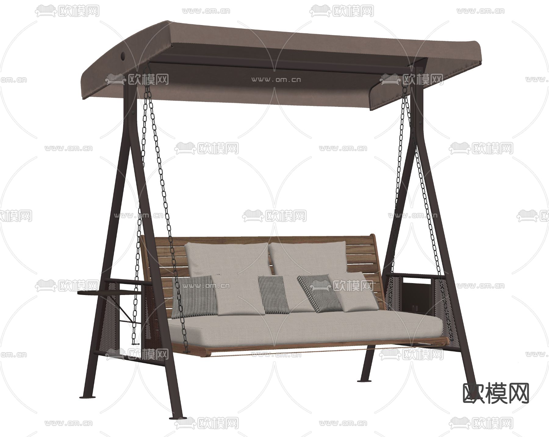 户外秋千椅吊椅su模型下载（渲染图2）