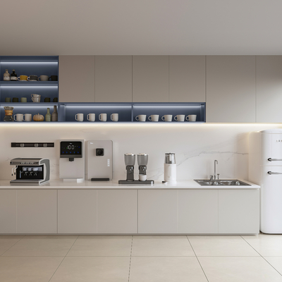  办公室 茶水间su模型 