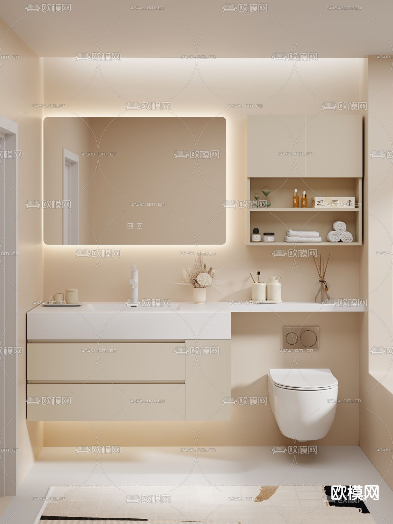 浴室柜 洗手台 洁具3d模型下载