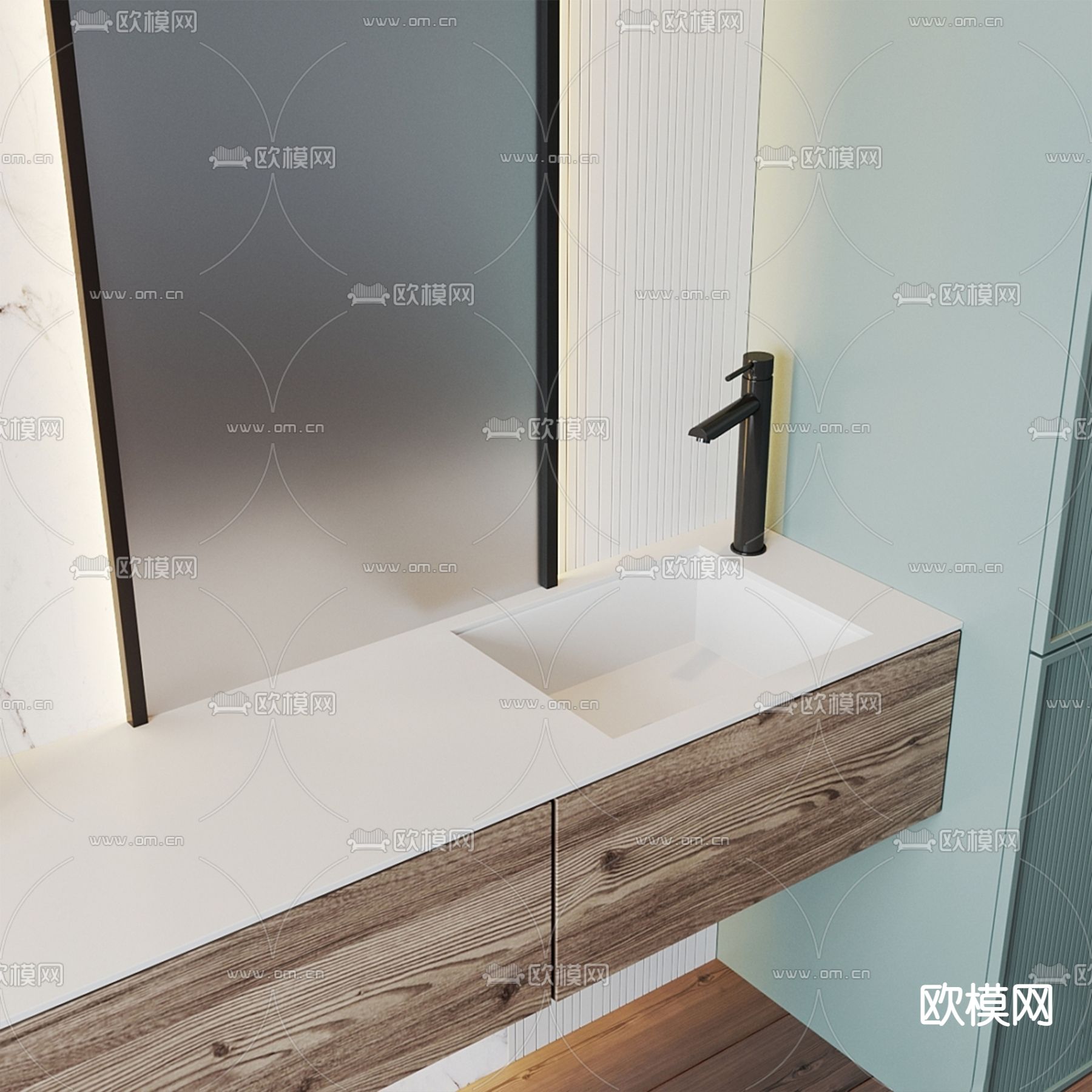 侘寂台盆 洗手盆3d模型下载（渲染图3）