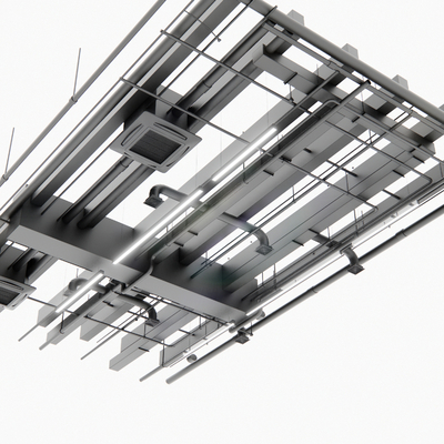  工业风吊顶 管道吊顶su模型 