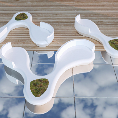  现代户外景观座椅su模型 